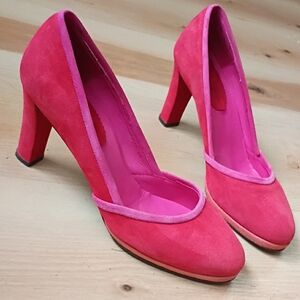 Boden Pink Suede Heels